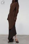 Marc le bihan long net eye skirt 2752 Terre